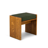 ONIJA Stool/Seat/Ottoman/Bench in Solid Sheesham Wood Stool with Cushion | Sitting Chair with Foam seat (Green)